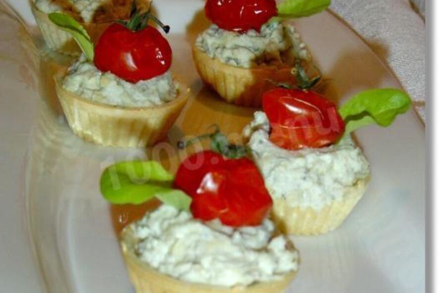 Рецепт закусочные тарталетки с творожным сыром