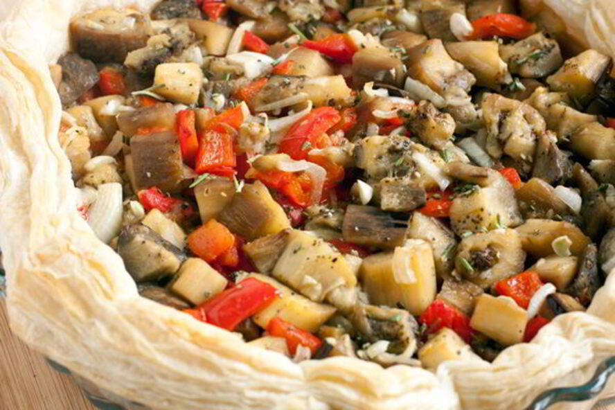 Рецепт быстрый тарт с баклажанами