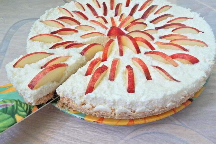 Рецепт тарт без выпечки с творогом и нектаринами