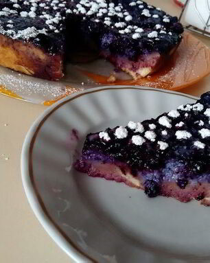 Тарт с черникой и нежным кремом в мультиварке