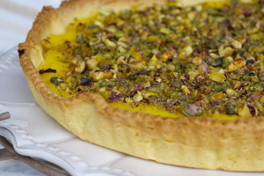 Рецепт тарт с лимонным кремом и фисташками