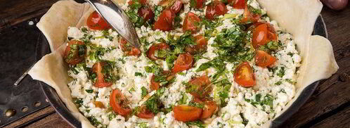 тарт с творогом, помидорами черри и базиликом. Шаг 7