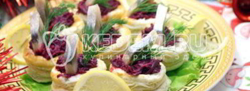 волованы со свеклой и сельдью. Шаг 10