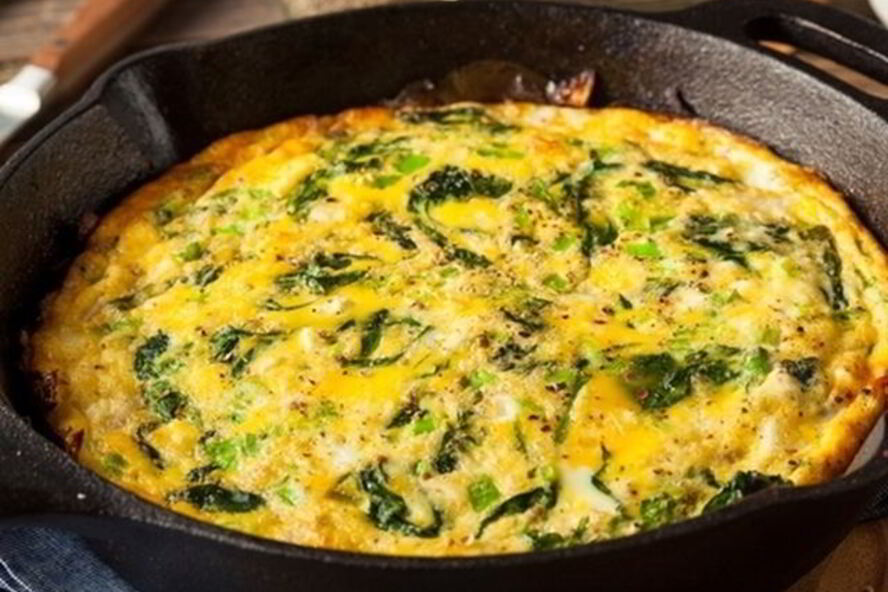 Рецепт яичница со шпинатом и брынзой