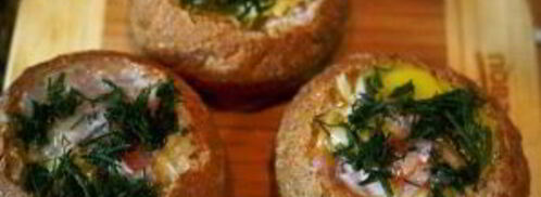 яичница в булочках веселый завтрак. Шаг 7