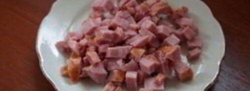 закуска из ветчины и сыра. Шаг 2