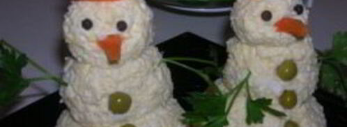 закуска снеговики из сыра. Шаг 9