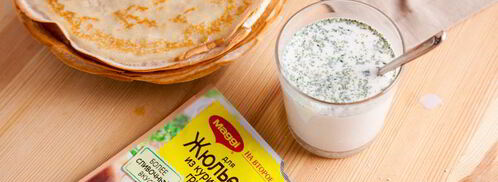 блинные мешочки с жюльеном из курицы и грибов. Шаг 3