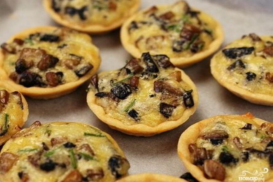 Рецепт грибной жульен в тарталетках