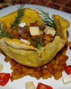 Жульен из языка на манговом чатни