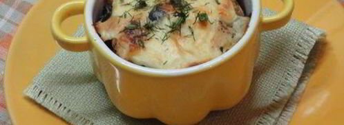 жюльен из курицы с маслинами. Шаг 4