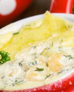 Жюльен с креветками в горшочках