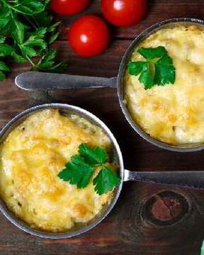 Жюльен с рыбой по-средиземноморски